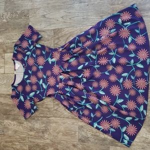 LuLaRoe Amelia Medium dark blue purple floral